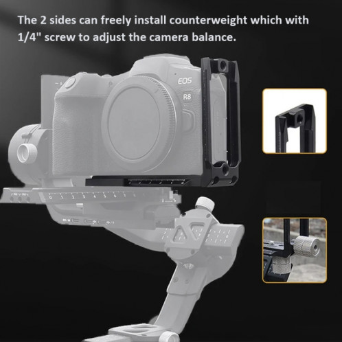 Support universel en forme de L pour caméra, plaque à dégagement rapide pour stabilisateurs de caméra RSC2/RS3, spécification : L-440 bleu SH28061896-09